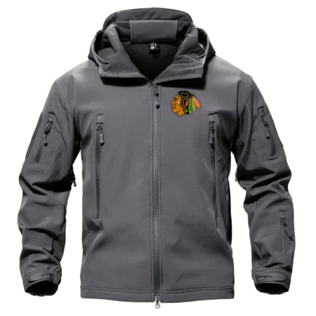 Collection Release Chicago Blackhawks Hooded Military Tactical Jacket BLNHL260824A10CB