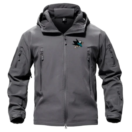 Collection Release San Jose Sharks Hooded Military Tactical Jacket BLNHL260824A10SJS