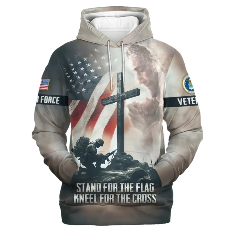 Stand For The Flag Kneel For The Cross Veteran U.S. Air Force Apparel All Over Prints BLVTR130824A2AF - Hoodie