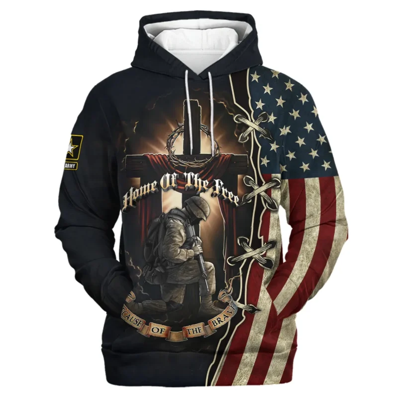 Home Of The Free Because Of The Brave Veteran U.S. Army Apparel All Over Prints BLVTR140824A1AM - Hoodie