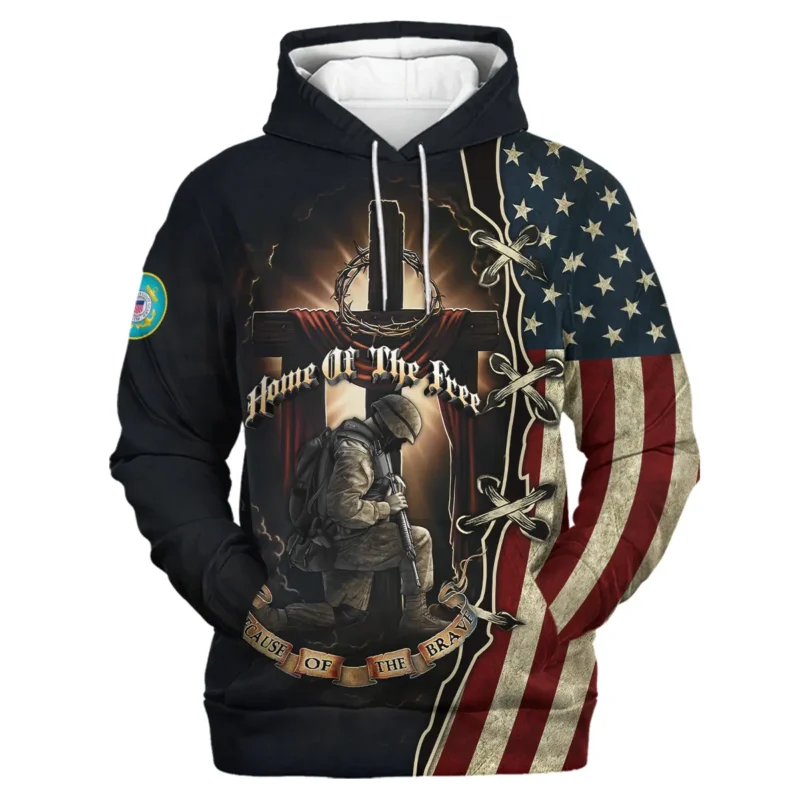 Home Of The Free Because Of The Brave Veteran U.S. Coast Guard Apparel All Over Prints BLVTR140824A1CG - Hoodie