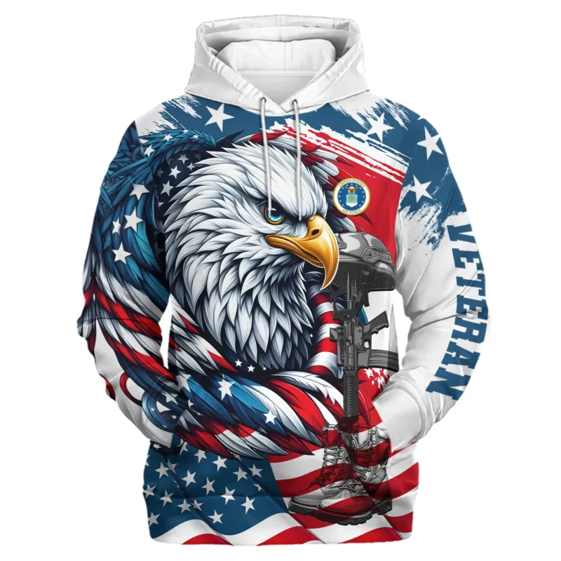 Eagle US Flag Veteran Motto Of The U.S. Air Force Apparel All Over Prints BLVTR140824A3AF - Hoodie