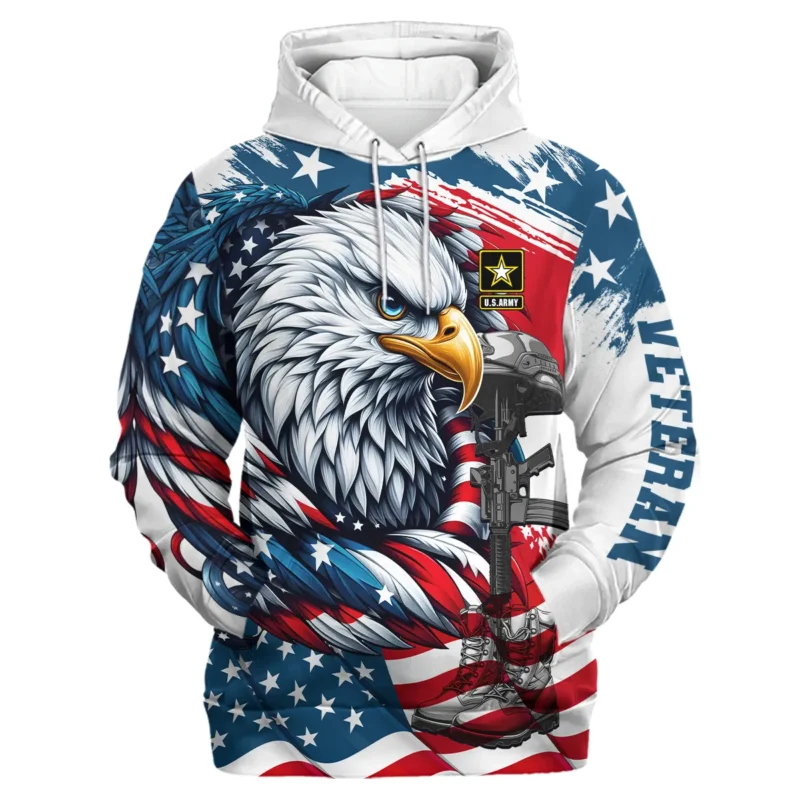 Eagle US Flag Veteran Motto Of The U.S. Army Apparel All Over Prints BLVTR140824A3AM - Hoodie