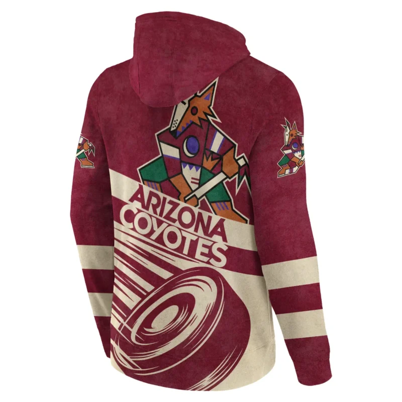 Ice Hockey Puck Arizona Coyotes National Hockey League All Over Prints BLNHL020924ACZHD - Zip Hoodie