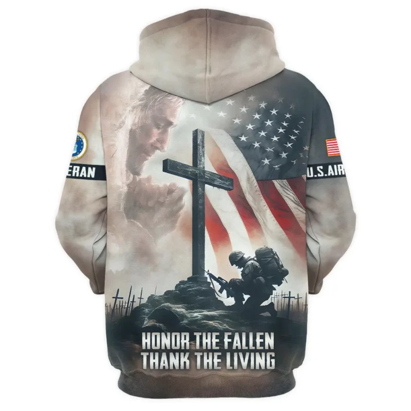 Stand For The Flag Kneel For The Cross Veteran U.S. Air Force Apparel All Over Prints BLVTR130824A2AF - Hoodie