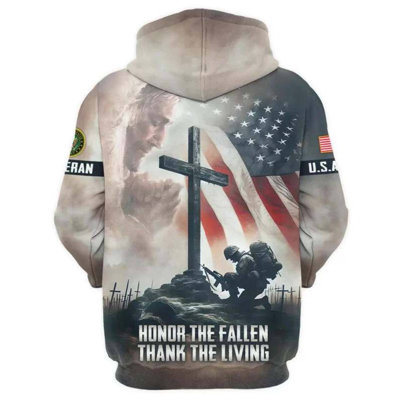 Stand For The Flag Kneel For The Cross Veteran U.S. Army Apparel All Over Prints BLVTR130824A2AM - Hoodie