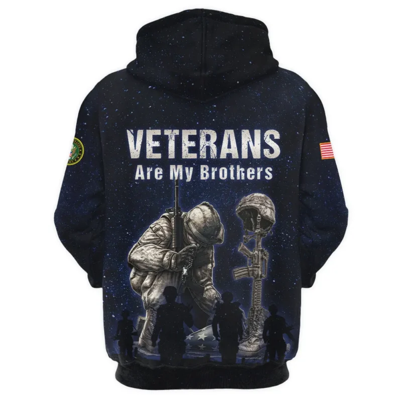 Jesus My Savior Veterans My Brothers U.S. Army Apparel All Over Prints BLVTR130824A3AM - Hoodie