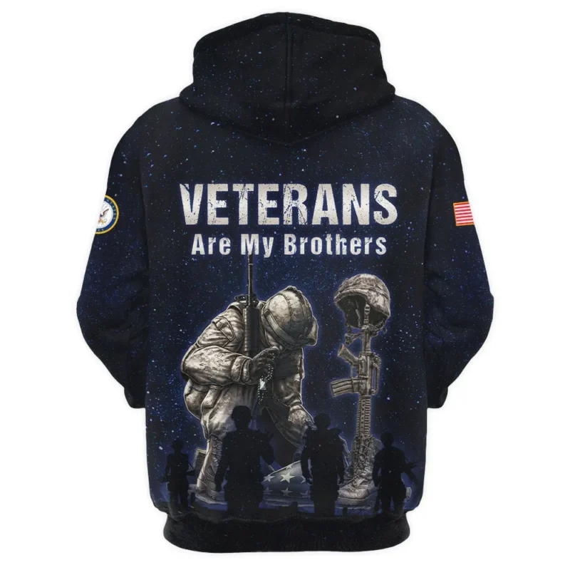 Jesus My Savior Veterans My Brothers U.S. Navy Apparel All Over Prints BLVTR130824A3NV - Hoodie