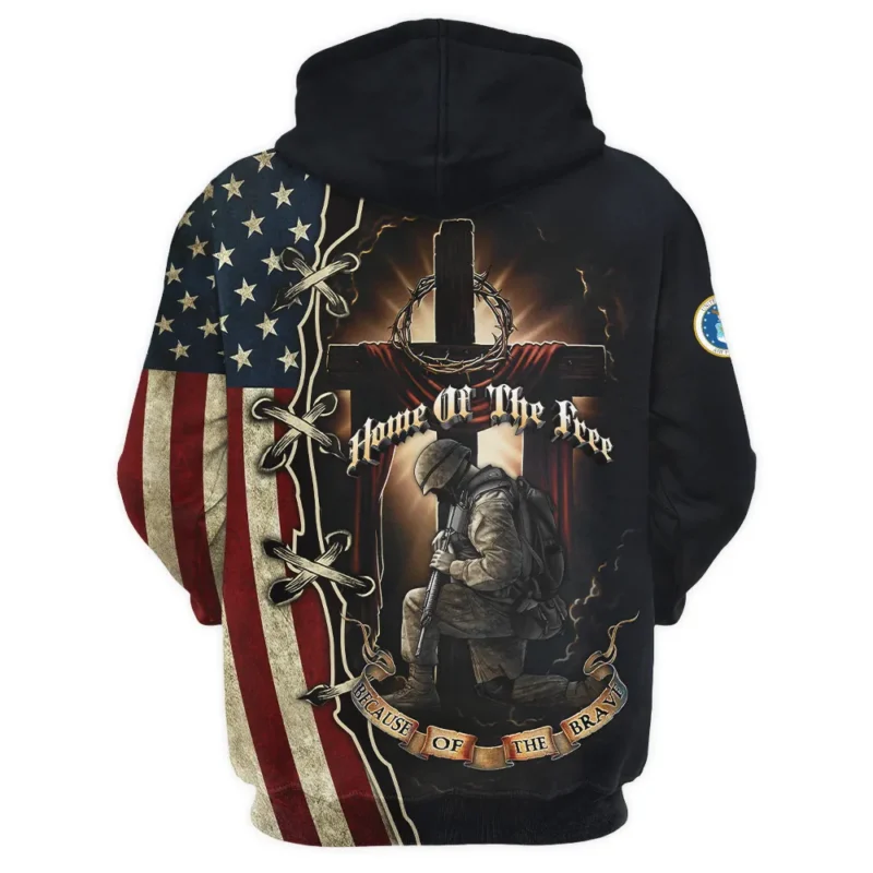 Home Of The Free Because Of The Brave Veteran U.S. Air Force Apparel All Over Prints BLVTR140824A1AF - Zip Hoodie