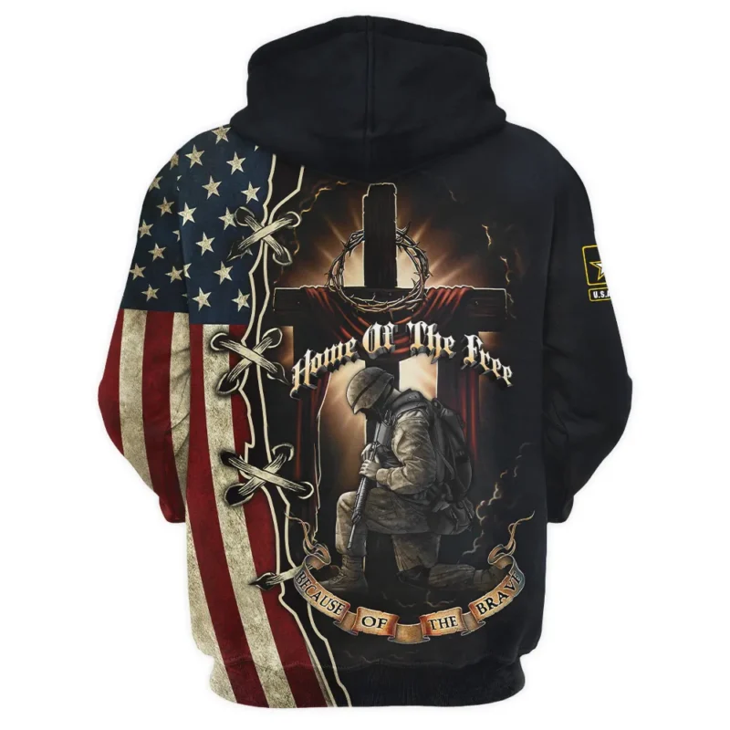 Home Of The Free Because Of The Brave Veteran U.S. Army Apparel All Over Prints BLVTR140824A1AM - Hoodie