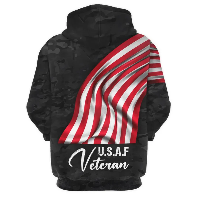 Proudly Served Eagle And US Flag Veteran U.S. Air Force Apparel All Over Prints BLVTR150824A2AF - Zip Hoodie