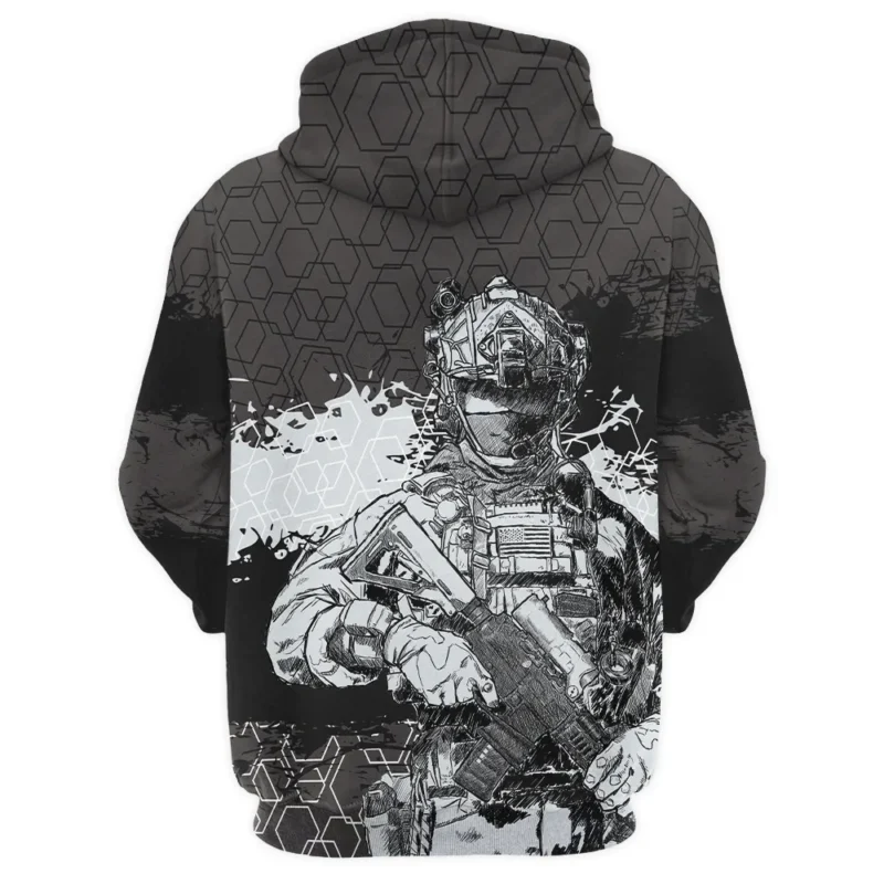 Proudly Served Hexagon Pattern Veteran U.S. Army Apparel All Over Prints BLVTR210824A1AM - Hoodie