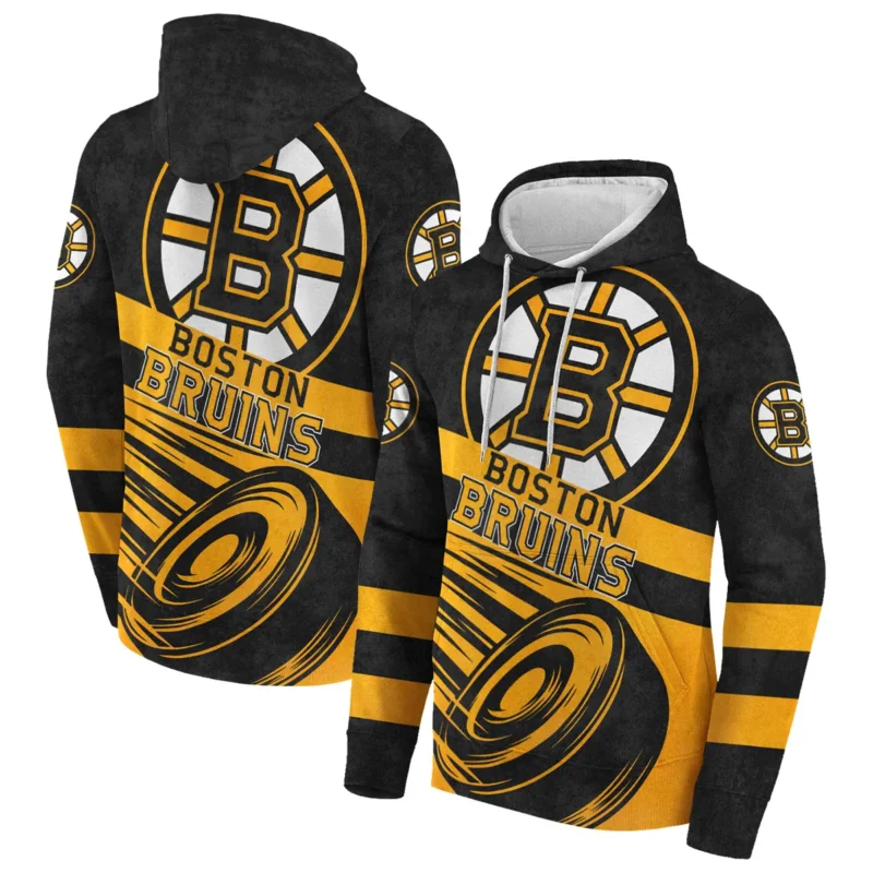 Ice Hockey Puck Boston Bruins National Hockey League All Over Prints BLNHL020924BBHD - Hoodie