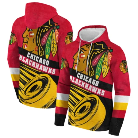 Ice Hockey Puck Chicago Blackhawks National Hockey League All Over Prints BLNHL020924CBHD - Hoodie