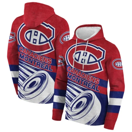 Ice Hockey Puck Montreal Canadiens National Hockey League All Over Prints BLNHL020924MCHD - Hoodie