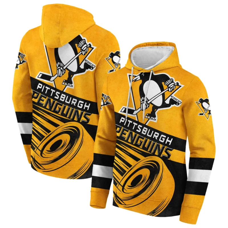 Ice Hockey Puck Pittsburgh Penguins National Hockey League All Over Prints BLNHL020924PPHD - Hoodie