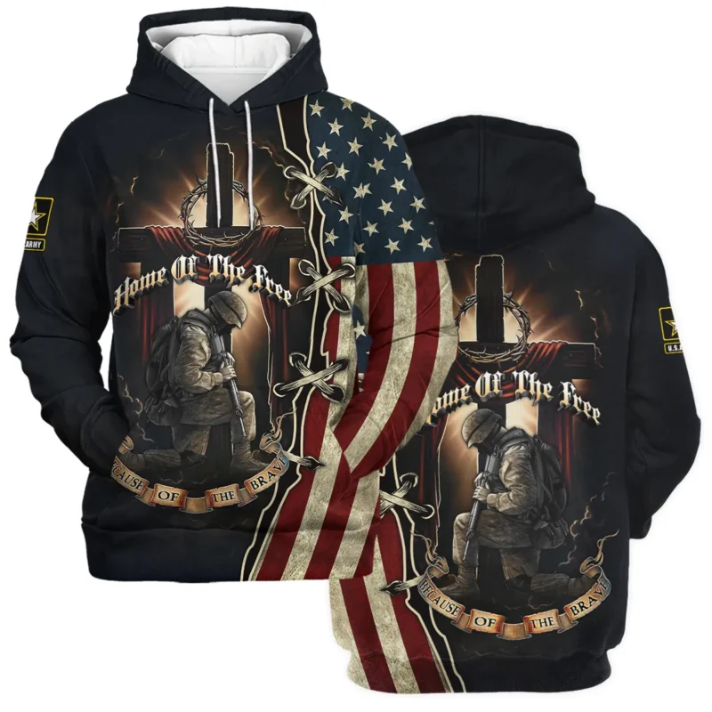 Home Of The Free Because Of The Brave Veteran U.S. Army Apparel All Over Prints BLVTR140824A1AM - Hoodie