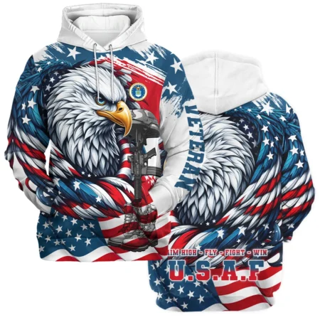 Eagle US Flag Veteran Motto Of The U.S. Air Force Apparel All Over Prints BLVTR140824A3AF - Hoodie