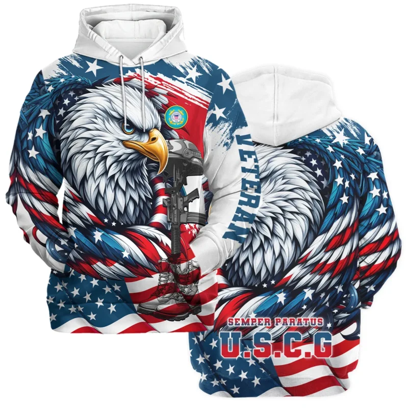 Eagle US Flag Veteran Motto Of The U.S. Coast Guard Apparel All Over Prints BLVTR140824A3CG - Hoodie