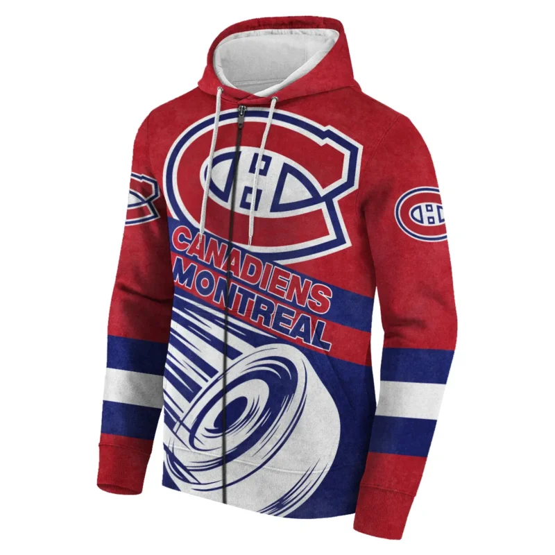 Ice Hockey Puck Montreal Canadiens National Hockey League All Over Prints BLNHL020924MCZHD - Zip Hoodie