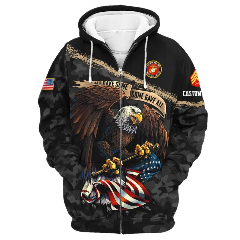 Personalized All Gave Some Some Gave All Veteran U.S. Marine Corps Apparel All Over Prints BLVTR110824A1MC - Zip Hoodie