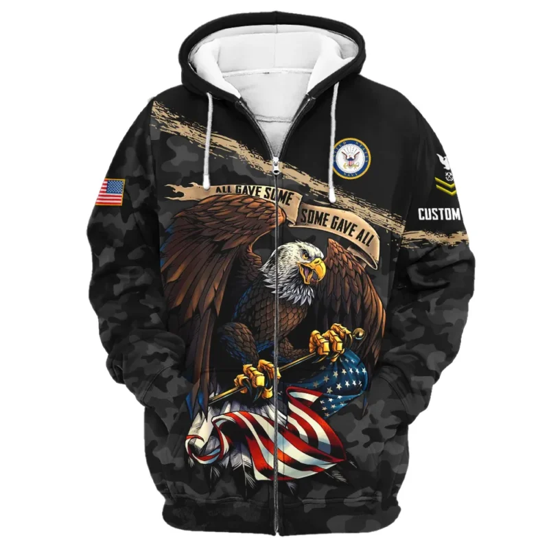 Personalized All Gave Some Some Gave All Veteran U.S. Navy Apparel All Over Prints BLVTR110824A1NV - Zip Hoodie