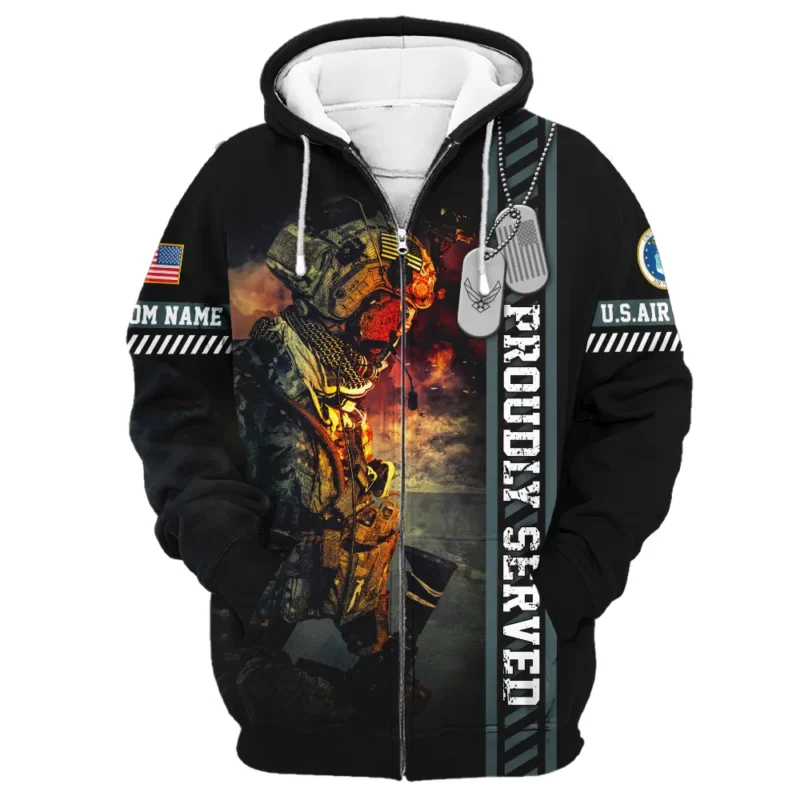 Personalized Proudly Served Veteran U.S. Air Force Apparel All Over Prints BLVTR130824A1AF - Zip Hoodie