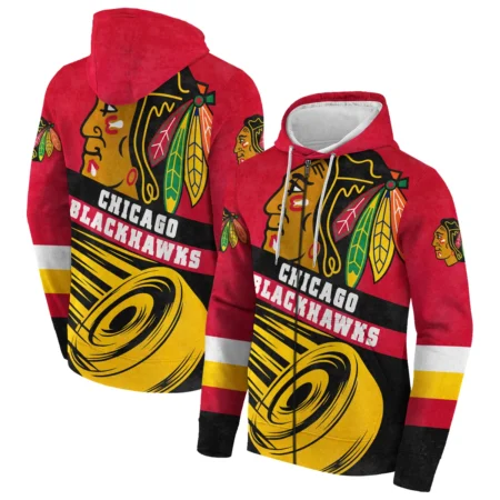 Ice Hockey Puck Chicago Blackhawks National Hockey League All Over Prints BLNHL020924CBZHD - Zip Hoodie