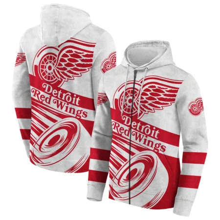 Ice Hockey Puck Detroit Red Wings National Hockey League All Over Prints BLNHL020924DRWZHD - Zip Hoodie