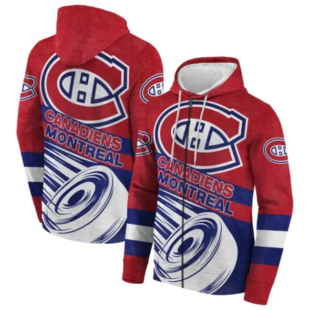 Ice Hockey Puck Montreal Canadiens National Hockey League All Over Prints BLNHL020924MCZHD - Zip Hoodie