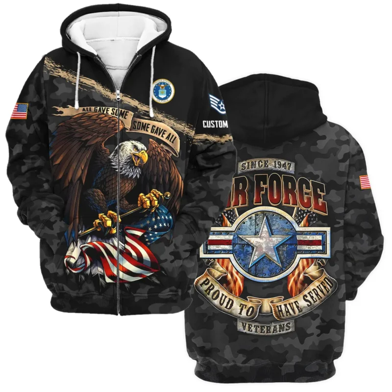 Personalized All Gave Some Some Gave All Veteran U.S. Air Force Apparel All Over Prints BLVTR110824A1AF - Zip Hoodie