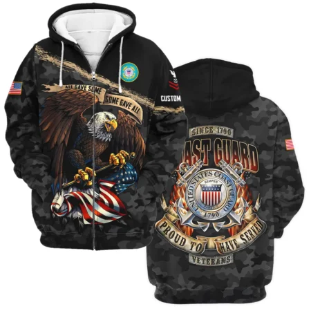 Personalized All Gave Some Some Gave All Veteran U.S. Coast Guard Apparel All Over Prints BLVTR110824A1CG - Zip Hoodie