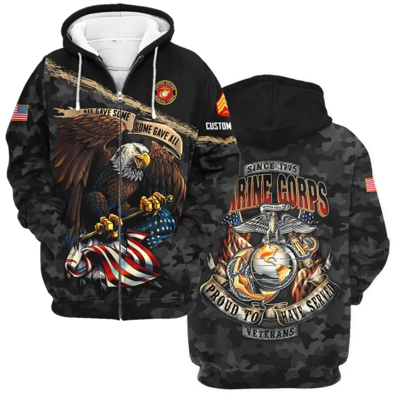 Personalized All Gave Some Some Gave All Veteran U.S. Marine Corps Apparel All Over Prints BLVTR110824A1MC - Zip Hoodie