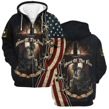 Home Of The Free Because Of The Brave Veteran U.S. Army Apparel All Over Prints BLVTR140824A1AM - Zip Hoodie