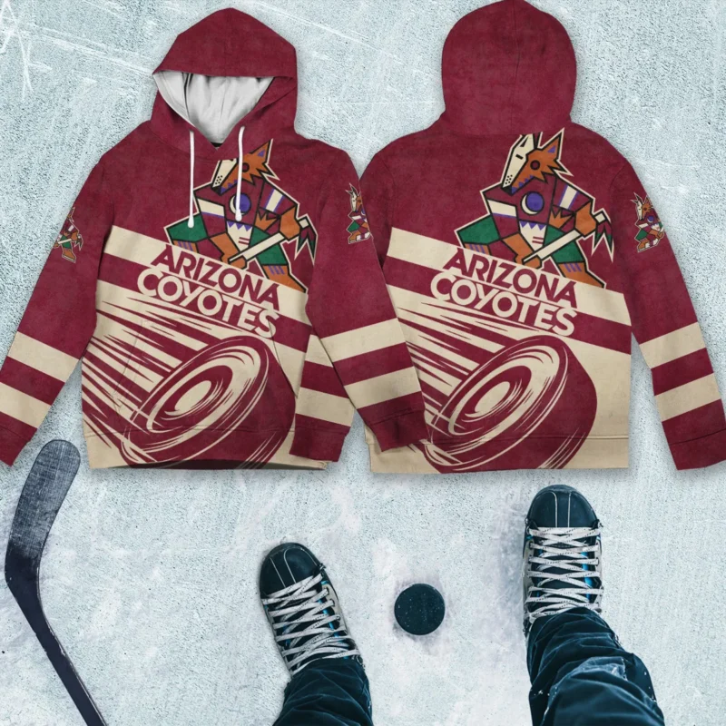 Ice Hockey Puck Arizona Coyotes National Hockey League All Over Prints BLNHL020924ACHD - Hoodie