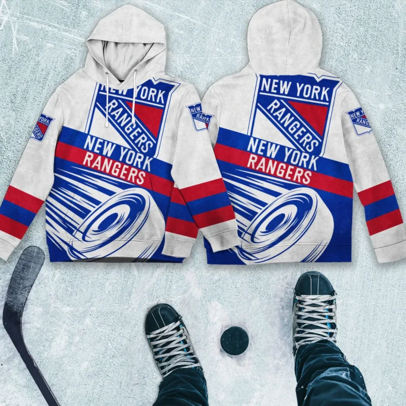 Ice Hockey Puck New York Rangers National Hockey League All Over Prints BLNHL020924NYRHD - Hoodie