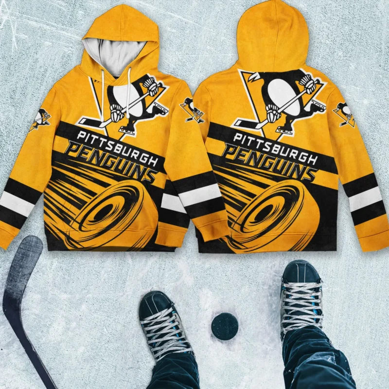 Ice Hockey Puck Pittsburgh Penguins National Hockey League All Over Prints BLNHL020924PPHD - Hoodie