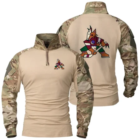 Collection Release Arizona Coyotes National Hockey League Patchable Military Combat Shirt Long Sleeve BLNHL260824A7AC