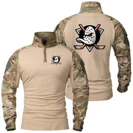 Collection Release Anaheim Ducks National Hockey League Patchable Military Combat Shirt Long Sleeve BLNHL260824A7AD