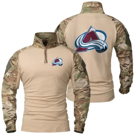 Collection Release Colorado Avalanche National Hockey League Patchable Military Combat Shirt Long Sleeve BLNHL260824A7CA