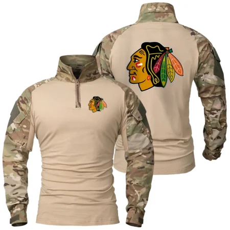 Collection Release Chicago Blackhawks National Hockey League Patchable Military Combat Shirt Long Sleeve BLNHL260824A7CB