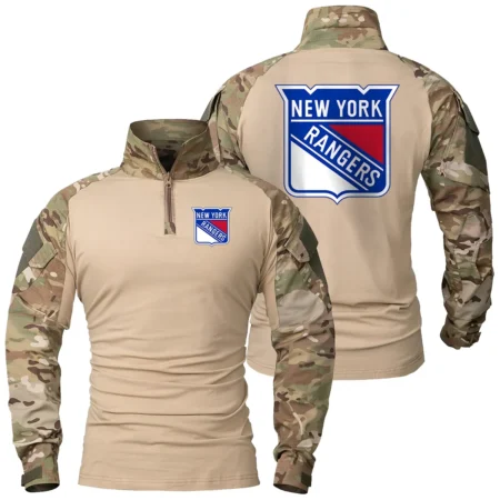 Collection Release New York Rangers National Hockey League Patchable Military Combat Shirt Long Sleeve BLNHL260824A7NYR