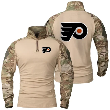 Collection Release Philadelphia Flyers National Hockey League Patchable Military Combat Shirt Long Sleeve BLNHL260824A7PF