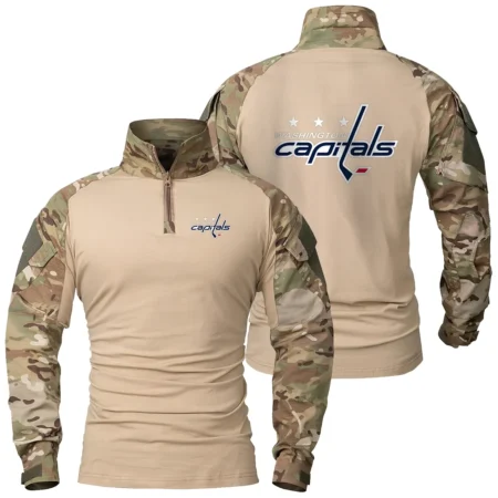 Collection Release Washington Capitals National Hockey League Patchable Military Combat Shirt Long Sleeve BLNHL260824A7WC