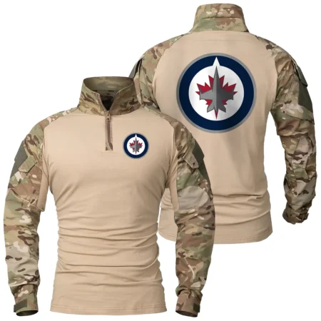 Collection Release Winnipeg Jets National Hockey League Patchable Military Combat Shirt Long Sleeve BLNHL260824A7WJ