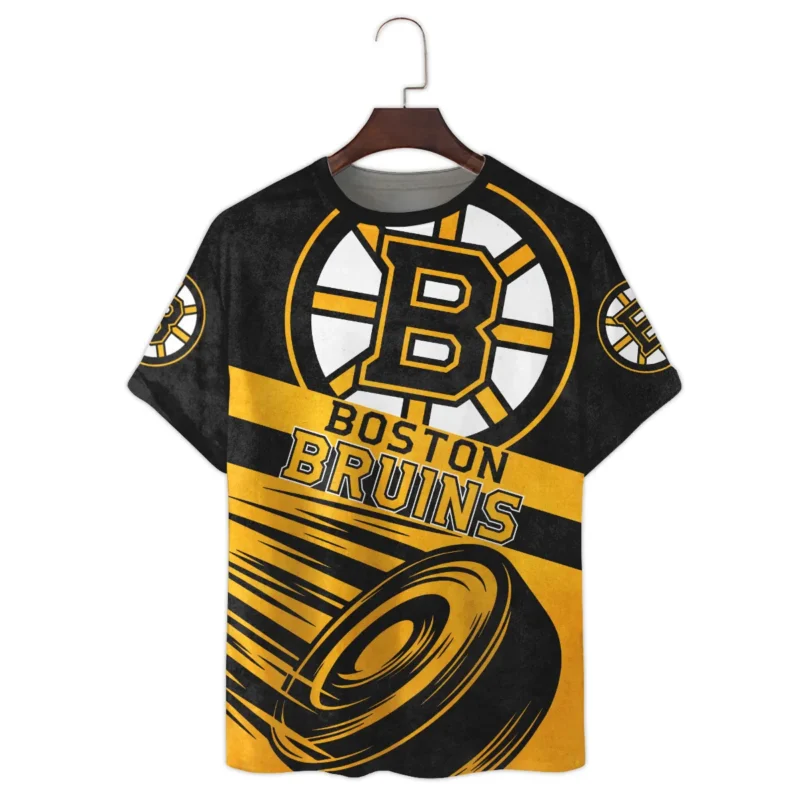 Ice Hockey Puck Boston Bruins National Hockey League All Over Prints BLNHL020924BBTS - T Shirt