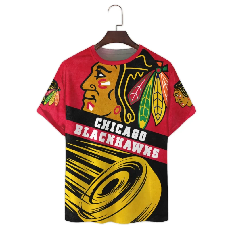 Ice Hockey Puck Chicago Blackhawks National Hockey League All Over Prints BLNHL020924CBTS - T Shirt