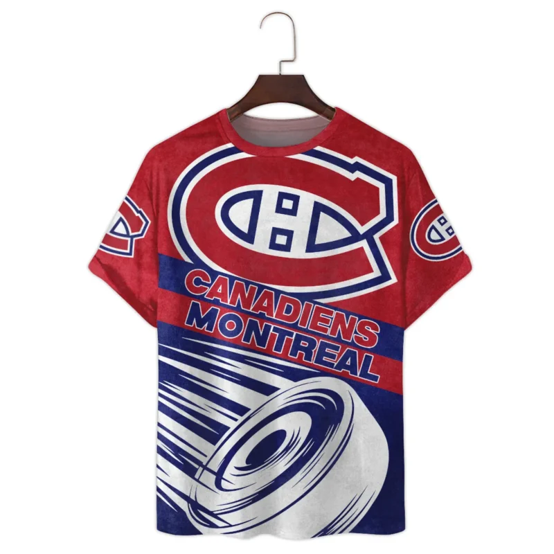 Ice Hockey Puck Montreal Canadiens National Hockey League All Over Prints BLNHL020924MCTS - T Shirt