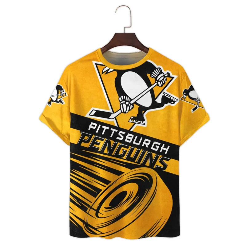 Ice Hockey Puck Pittsburgh Penguins National Hockey League All Over Prints BLNHL020924PPTS - T Shirt