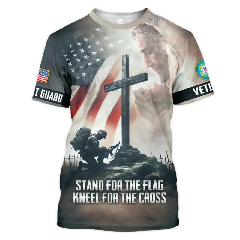 Stand For The Flag Kneel For The Cross Veteran U.S. Coast Guard Apparel All Over Prints BLVTR130824A2CG - T Shirt